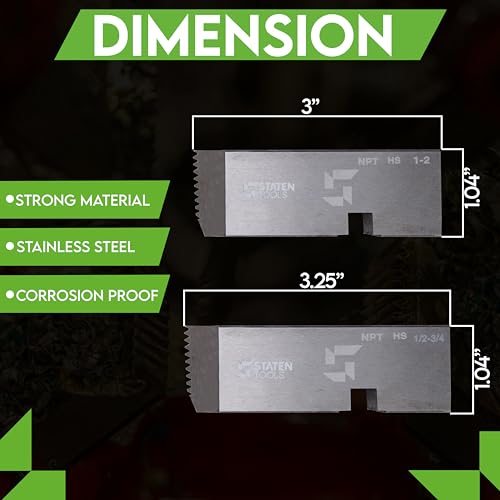 NPT Universal 47770 1"-2" HS Hardened steel Pipe Dies fits RIDGID 811, 811A, 815A Die Head - size: HS 1"-2"