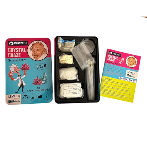 Einstein’s Crystal Craze LAB Science Kit for Kids. 18 Science Experiments Inside STEM for Boys & Girls Aged 10 and Above. Detailed Picture Guide Included. - color: Pink and Azul