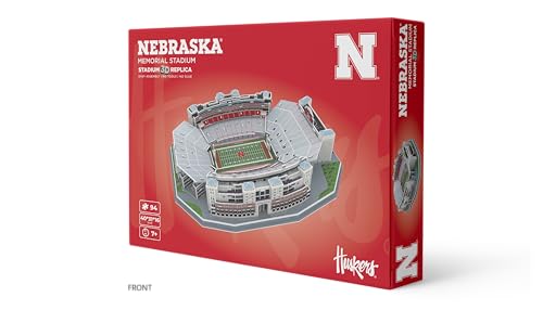 Pro-Lion 3D Jigsaw Puzzle of Nebraska Memorial Stadium – 162 Pieces | Nebraska Huskers College Football Model | NCAA Football Stadium Building Kit | Creative Gift for Men, Boys & Kids Aged 8+ - color: Nebraska Huskers