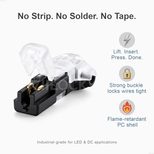 20Pcs T-Tap 1Pin Quick Wire Splice Connectors LED Strip 20-22AWG T1 - style: 3 Way 1 Pin