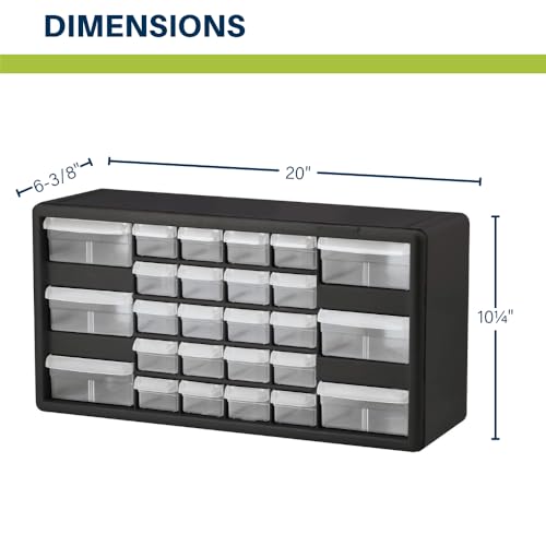 Akro-Mils 26-Drawer Plastic Drawer Storage Cabinet for Garage Organization, Bead Organizer, Building Bricks Storage, Teacher Toolbox, Makeup Organizer, 20-Inch W x 6-Inch D x 10-Inch H, 10124 White - color: White, size: 26 Drawer, style: 2 pack