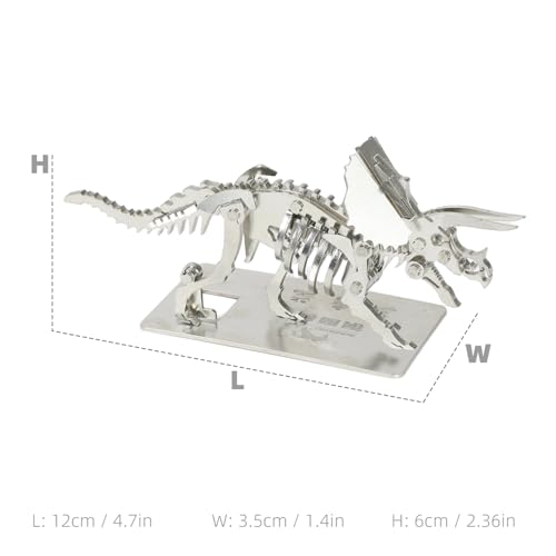 Mechanical Triceratops 3D Metal Puzzle 3D Metal Model Kits DIY Mechanical Fine Assembly Model Suitable for Adults and Teenagers, Enhance Hands-on Ability, Creative Decorations - color: 05.triceratops