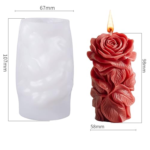 Succulent Flower Silicone Wave Spiral Candle Mold - Silicone Resin Casting Molds for Candle & Resin & Soap Craft Supplies - color: xre-ZW-344