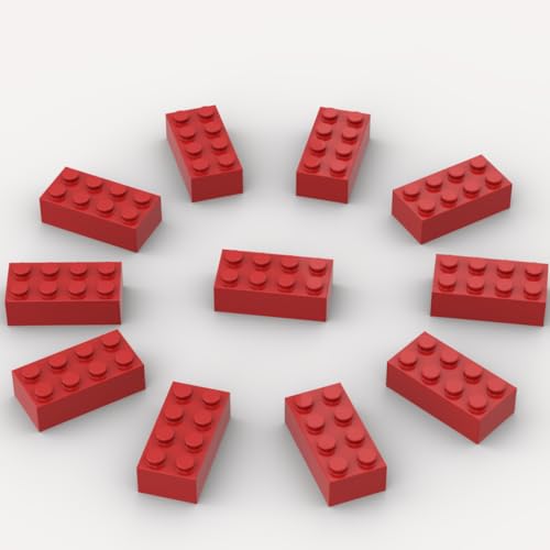 500 Piece Red Bricks, 2x4 Building Bricks, Compatible with Lego: Red 2x4 Bricks - color: 2x4 Brick Red