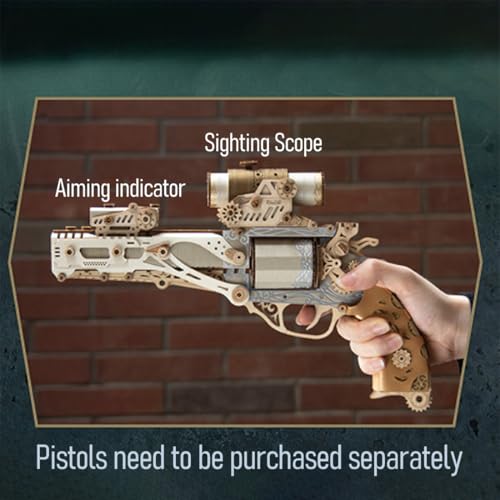 DIY Wooden Tactical Accessories Scope,Aiming Indicator ,Stand for Wooden Revolver Set of Three (Kit Version) - style: Accessories