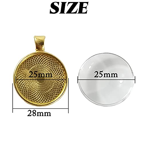 ROYHOO 90PCS Rhinestone Bezel Pendant Trays Set 30PCS Cabochon Pendant Setting 30PCS Clear Glass Cabochons and 30PCS Waxed Necklace Cord for Photo Pendant DIY Jewelry Making(6 Colors)