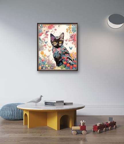 Leczany Cross Stitch Stamped Kits for Adults or Kids Patterns Craft Kit Starter Needlepoint Full Range of Embroidery Kits for Beginner DIY 11CT 3 Strands | Colorful Cat 14.2×16.9 inches - color: 11CT Stamped kits,Colorful Cat 14.2×16.9 inches