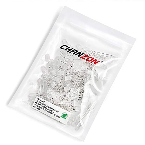 CHANZON 100 pcs 5mm Red & Yellow-Green Diffused LED Lights Common Anode - color: C) Red & Yellow-green (Ca) (100pcs)