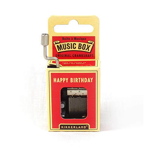 Kikkerland Happy Birthday Crank Music Box,Silver - style: Happy Birthday