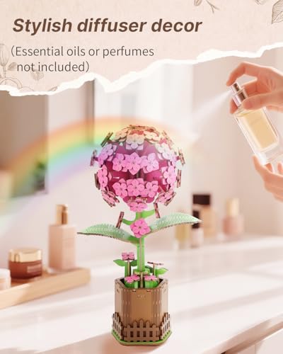 Kaayee 3D Flower Puzzles Hydrangea, Wooden Flowers Craft for Adults - color: Hydrangea Flower