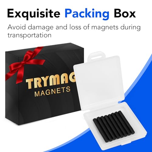 TRYMAG 180Pcs Small Rare Earth Refrigerator Magnets, Black - color: Black, size: 5x2mm-180Pcs