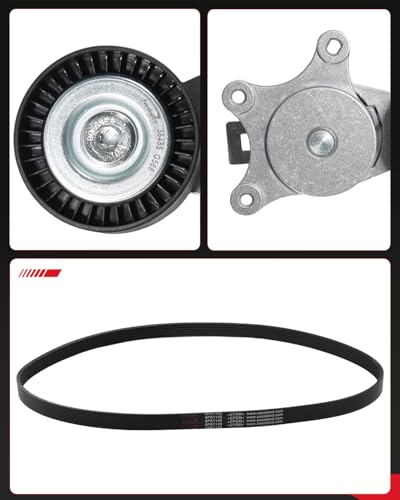 Fordnova Engine Serpentine Belt Drive Kit with Tensioner - size: Ford 2007-2012 3.5L 3.7L
