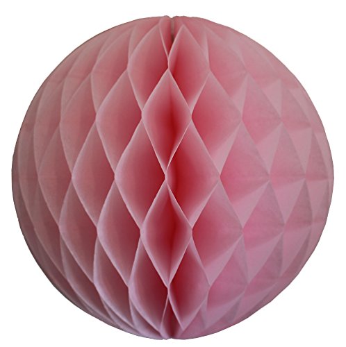Pink Honeycomb Balls, Set of 3 (12 inch, 8 inch, 5 inch) - color: Pink