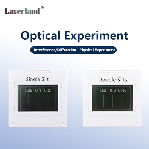 Young's Double-Slit Experiment, Single Slit, with Holder Observation Board Red Light Source, Optics Elements, Optical Physical Experiment Kit, Interference Diffraction Grating Sheet 50 * 50mm