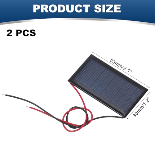MECCANIXITY 2Pcs 5V 0.225W 45mA Mini Solar Panels with Cable - style: 5V 0.225W 45mA