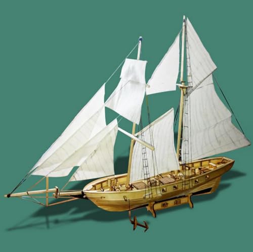 Avtytsda 1/130 Scale DIY Hobby Wooden Ship Science Equipmen Assembly Model Boat Kits Sailing Boat Kit Ship Craft Laser-Cut Model Kits to Build - size: 1/130