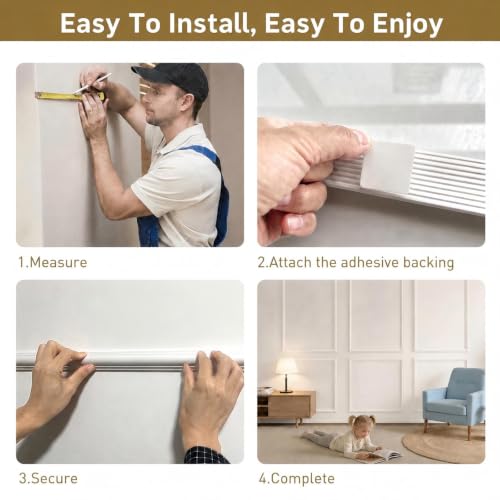 Wainscoting Molding Kit, 6 Frames, 50 x 40 and 50 x 20 Inch - size: 50" x 40", 50" x 20"