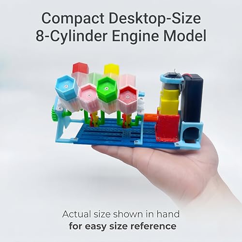 V8 Engine Model Kit for Kids 10+, 8-Cylinder STEM DIY with Moving Pistons
