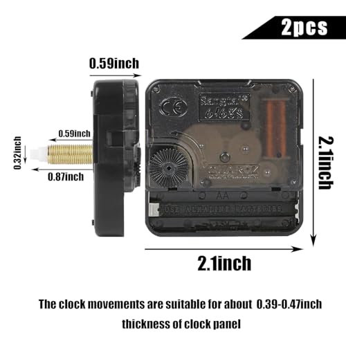 2Pcs Clock Movement Kit Quartz Mechanism for Handicrafts