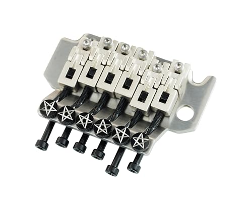 Guyker Guitar Bridge Saddle Fine Tuning Screws Set with Star Top for Tremolo Bridge System Replacement Part Black (FR-004, 6PCS) - color: FR004-BK-6pcs