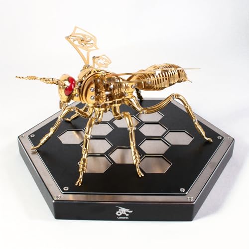 3D Metal Puzzles for Adults, Mechanical Bee Insect Model Kit - color: Bee-gold