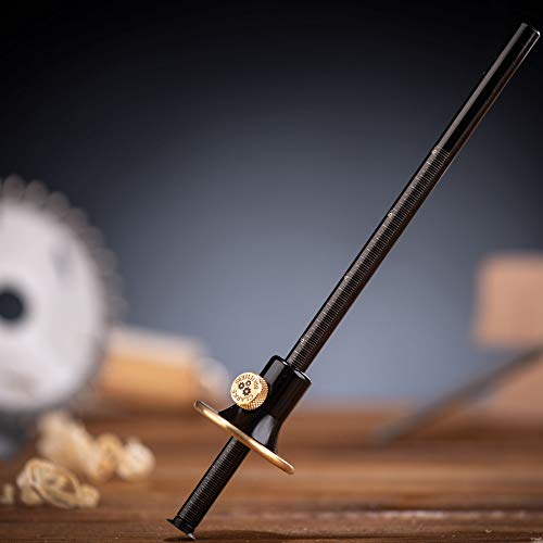 Clarke Brothers Wheel Marking Gauge - Woodworking Marking Scriber Kit With 2 Replacement Cutters - Wood Marking Tools With Graduated Inch & MM Scale - Solid Metal Bar Wood Scribe Tool For Carpenter