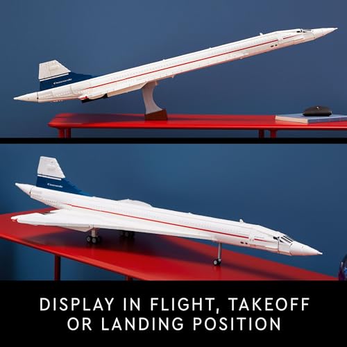 LEGO Icons Concorde Model Aircraft, Gift for Adults, Build a Replica Model of the World’s Most Famous Supersonic Commercial Passenger Plane with Authentic Details and Functional Pieces, 10318