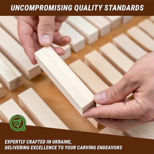 BeaverCraft Basswood Carving Blocks Set BW 10 PCS Wood Carving Kit - Whittling Wood - Soft Basswood Block for Crafts - Large Unfinished Wooden Blocks 2PCS 1.98" х 5.95" 8PCS 1.02" х 5.95"