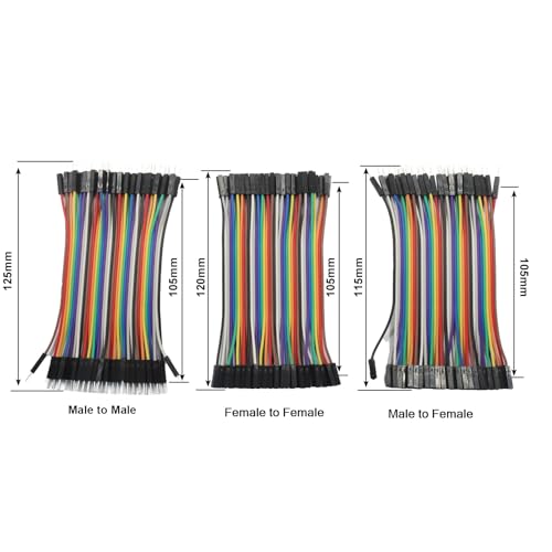 240pcs Multicolored Dupont Wire Kit, 4 Inch Length - size: 4 inch