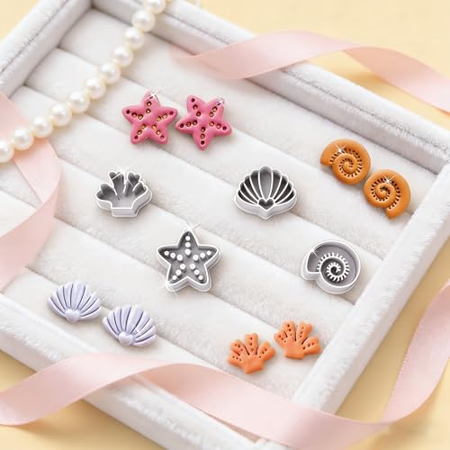 9 Pcs Summer Ocean Polymer Clay Cutters Set - Surfboard, Flip Flop & Sea Themed Clay Cutters for Polymer Clay Jewelry Making, Earring & Craft Supplies - color: Surfboard