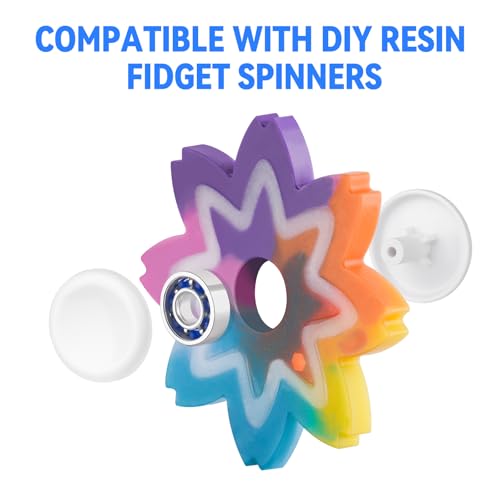 NiArt Fidget Spinner Bearings with Caps 24 Pack, Chrome Steel DIY Set - size: ONLY 24 WHITE Cap Bearings
