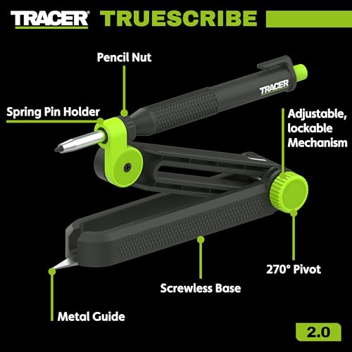 Tracer TrueScribe Scribe Tool with Deep Hole Pencil and Sharpener