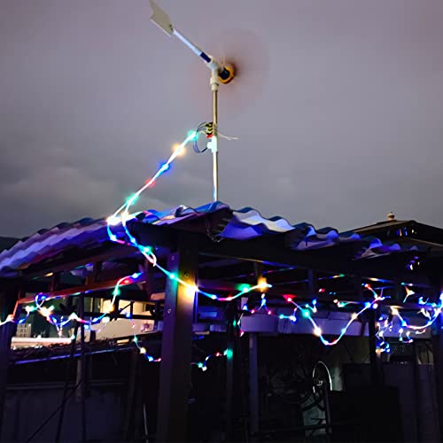DIY Small Wind Turbine Generator Kit and Light Strip for Backyard Decoration Free Energy Generator Garden Decor 18 Inches Diameter