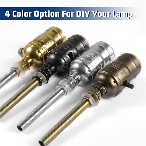 Antique Brass Lamp Repair Hardware Kit - 5 Sizes, 60 Pieces, Includes Pipe Nipples, Lock Nuts, Washers, Perfect for Lamp Assembly & DIY - color: Antique Brass