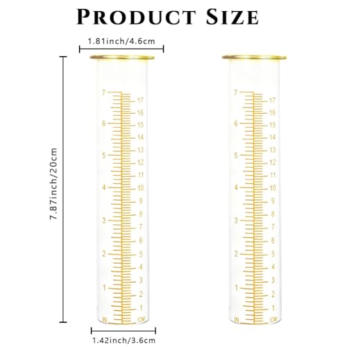 7'' Capacity Rain Gauge Replacement Tube Glass, 2 Pcs - color: Yellow-2 PCS