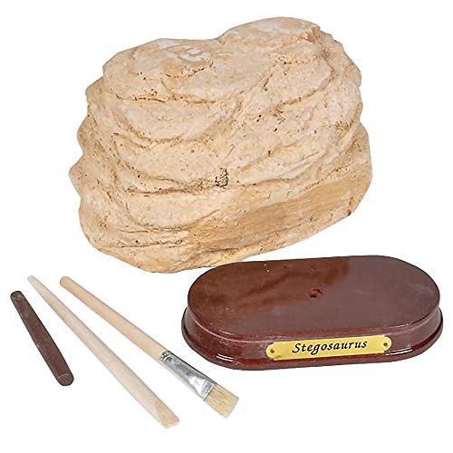 ArtCreativity Dinosaur Excavation Kit for Kids, 5.5” Stegosaurus Skull Excavating Set with Fossil Digging Tools and Stand, Fun Science Activity Toy, Educational Dinosaur Gift for Boys and Girls - style: Stegosaurus