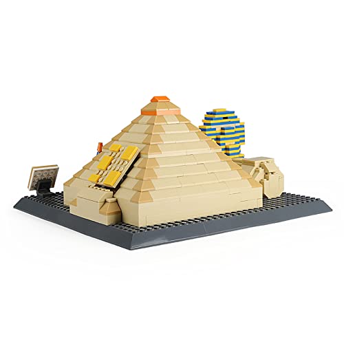 643Pcs Great Pyramid of Giza & Sphinx Egypt Building Set World Landmark Architecture Model Collectible Toy for Kids and Adults - color: Great Pyramid