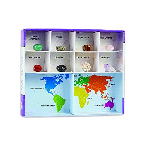hand2mind World of Gemstones Dig Kit, Real Gemstone Dig Kit, Gem Digging Kit for Kids, Mining for Gems, Toy Excavation Kit, Archaeology Toys, Kids Geology Tool Kit, Kids Archaeological Dig