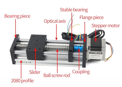 RATTMMOTOR EBX1605 400mm CNC Linear Stage Actuator+Nema23 Stepper Motor - color: 400mm