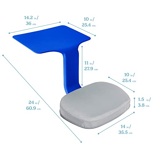 ECR4Kids The Surf Portable Lap Desk with Cushion, Flexible Seating, Blue, 10-Piece - color: Blue