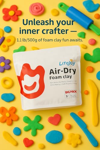 Skin Tone Air Dry Foam Clay 1.1lbs/500g, Soft & Easy to Mold - color: Peach