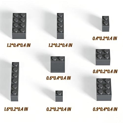 Bulk Building Bricks, Compatible with Lego and All Brands, 8 Sizes and A Variety of Colors to Mix and Match,Random Color (240, Dark Gray) - color: Dark Gray