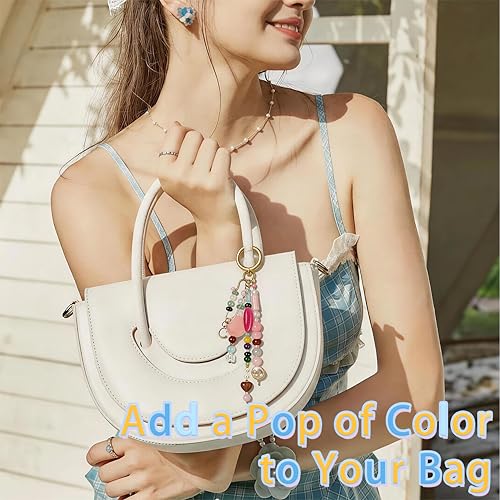 Kasmena 750+ Pcs DIY Bag Charm & Keychain Making Kit with Beads and Charms - size: 750+ PCS