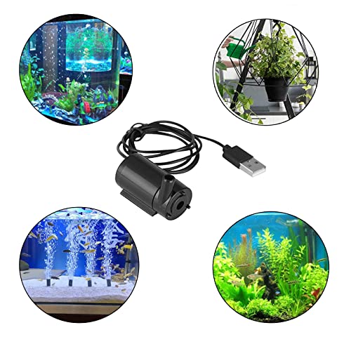 3PCS DC 3-5V USB Mini Water Pump Micro Submersible Pump (Black) - color: Black