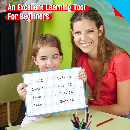 8 Packs XY Axis Graph Dry Erase Board, Double Sided Dry Erase Board Writable and Erasable Math Learning White Board for Kids, Students, Classroom and Home (Each Measures 12” x 9”) - color: Xy Axis Graph