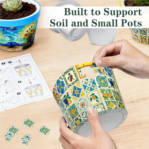 3D Puzzle Planter, 152 Pcs 3D Puzzle Vases for Adults, Flowers, Small Cute Indoor Plant Pot, Arts and Crafts for Kids 4-6, Adults, Girls, Unique Flower Vases(Grid) - color: Grid, size: Planter