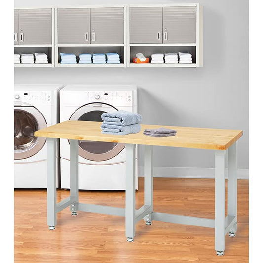 Seville Classics UltraHD Heavy Duty Workbench Table w/Solid Wood Top, 1000 lbs. Weight Capacity Workstation for Garage, Warehouse, Workshop, Granite, 72" W x 25" D x 37.5" H Desktop - color: Granite, size: 72" W x 25" D x 37.5" H Desktop