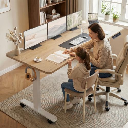 farexon 63x24 Inch Electric Standing Desk with Mouse Pad, Oak Gray - color: Oak Grey, size: 63 x 24''