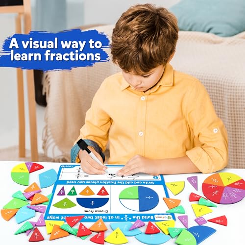 D-FantiX Magnetic Fraction Tiles & Fraction Circles Activity Set