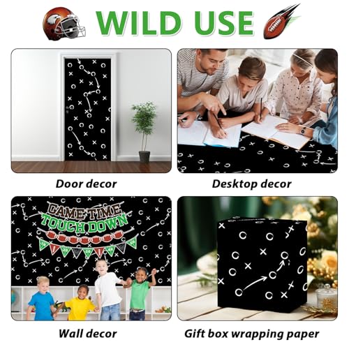 Qyeahkj Football Bulletin Board Paper Roll Football Tactic Bulletin Board Background Paper Fade Resistant Classroom Decoration Poster Art Craft Home Wall Education Decoration Supplies 17.7in x 20ft - style: Football Tactic